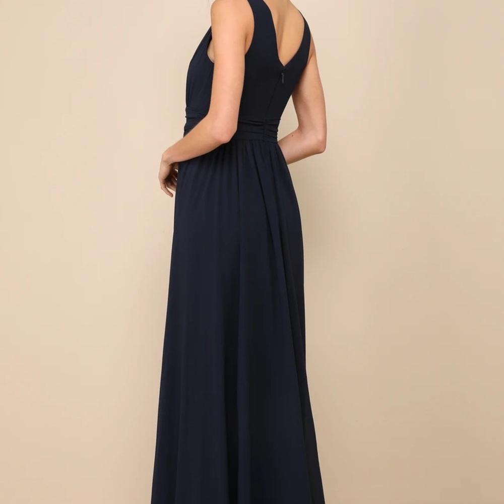 Lulus Thoughts of Hue Navy Blue Maxi Dress XS NWT Bridesmaid Formal Wedding - Picture 3 of 10